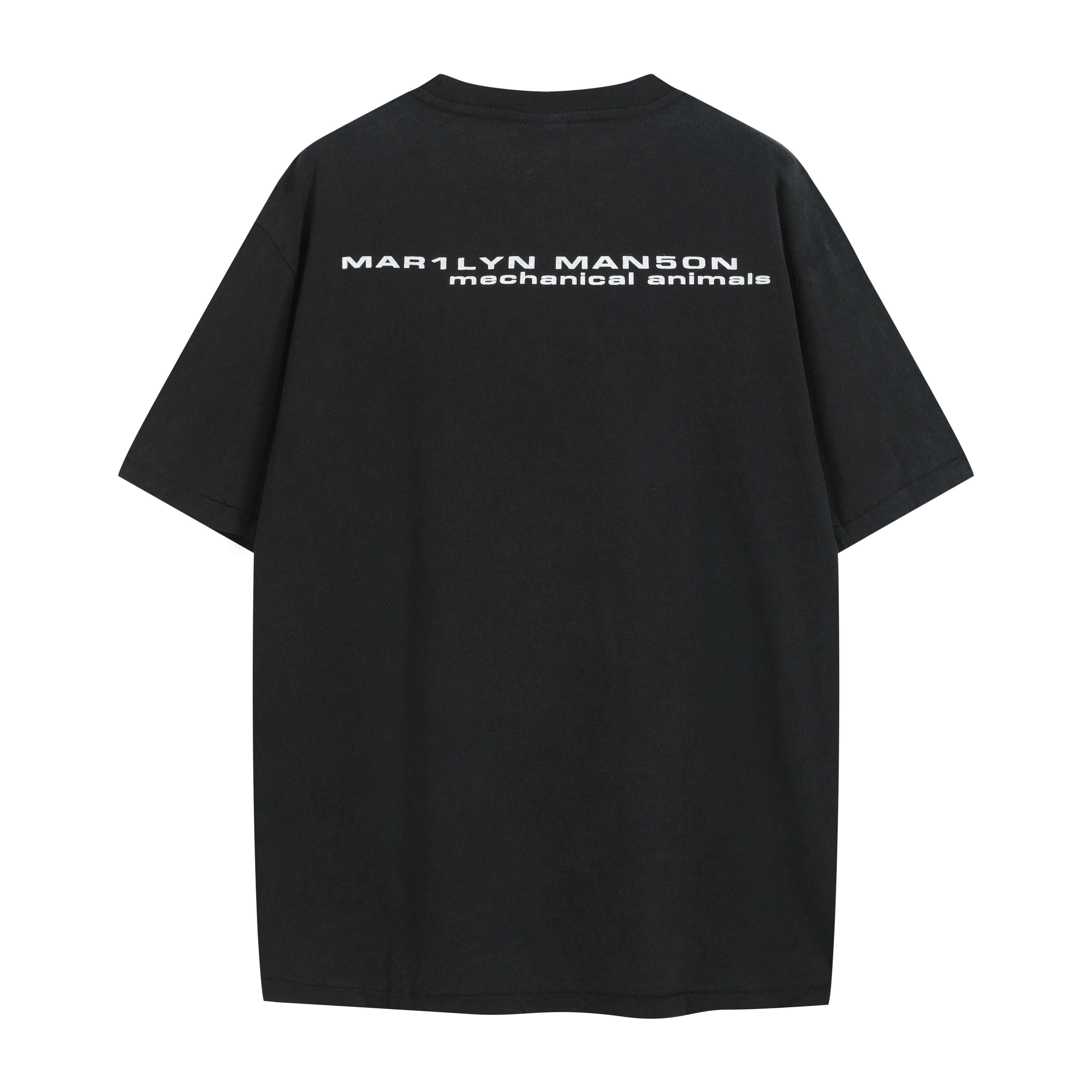 SAINT Mxxxxxx Black Alien Graphic Vintage Distressed T-Shirt